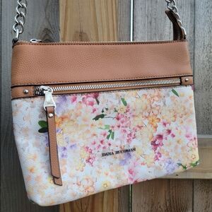 NWOT Dana Buchman Gaux Leather Floral Purse